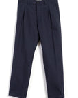 hansen sune pleated wide cut trousers blue pin (LAST SIZE MEDIUM)