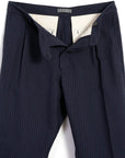 hansen sune pleated wide cut trousers blue pin (LAST SIZE MEDIUM)