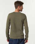 merz b schwanen 206 mens loopwheeled henley 245g classic fit army