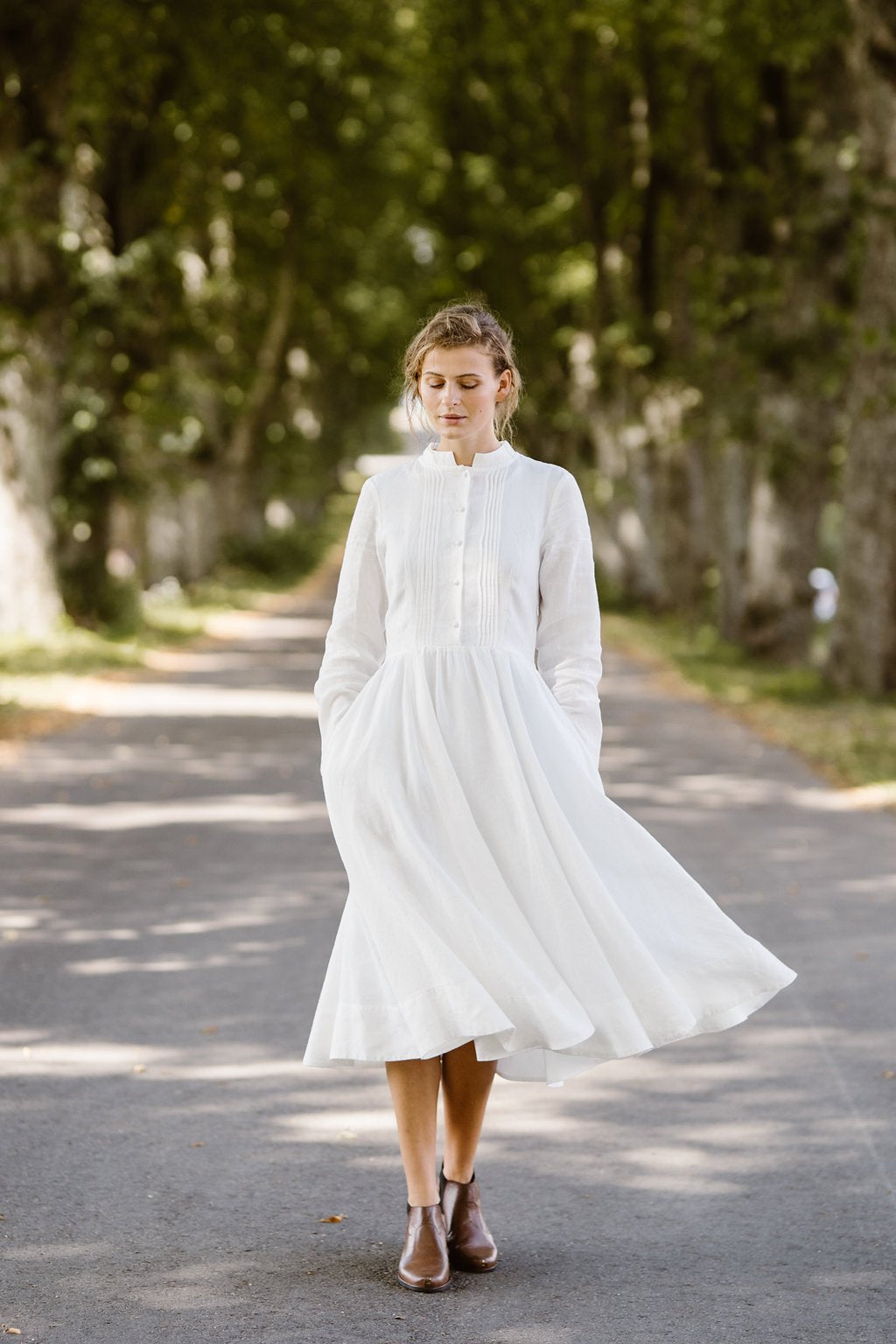 son de flor elisa dress long sleeves white magnolia – www