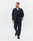 hansen josef easy four button blazer broken blue