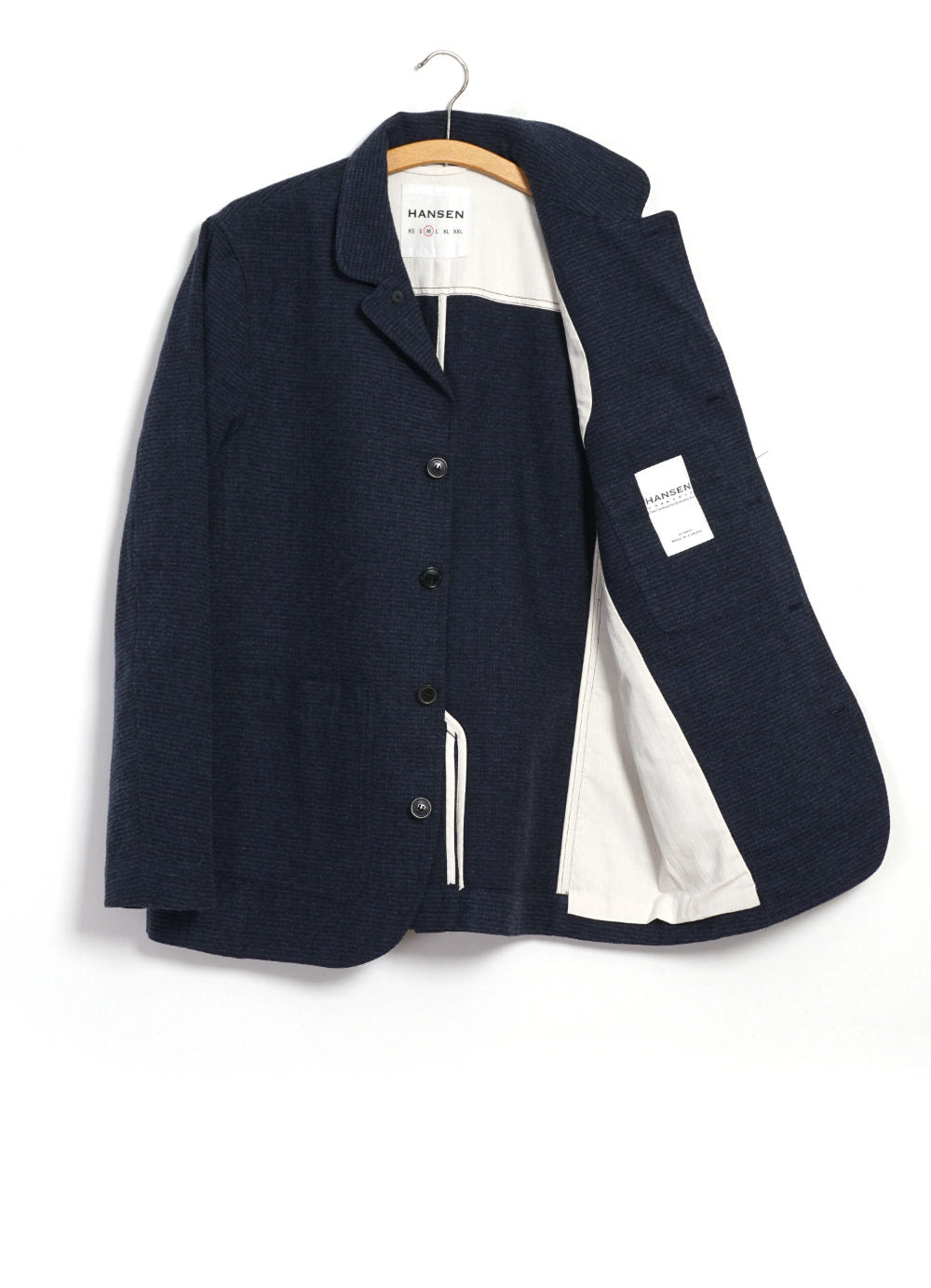 hansen josef easy four button blazer broken blue