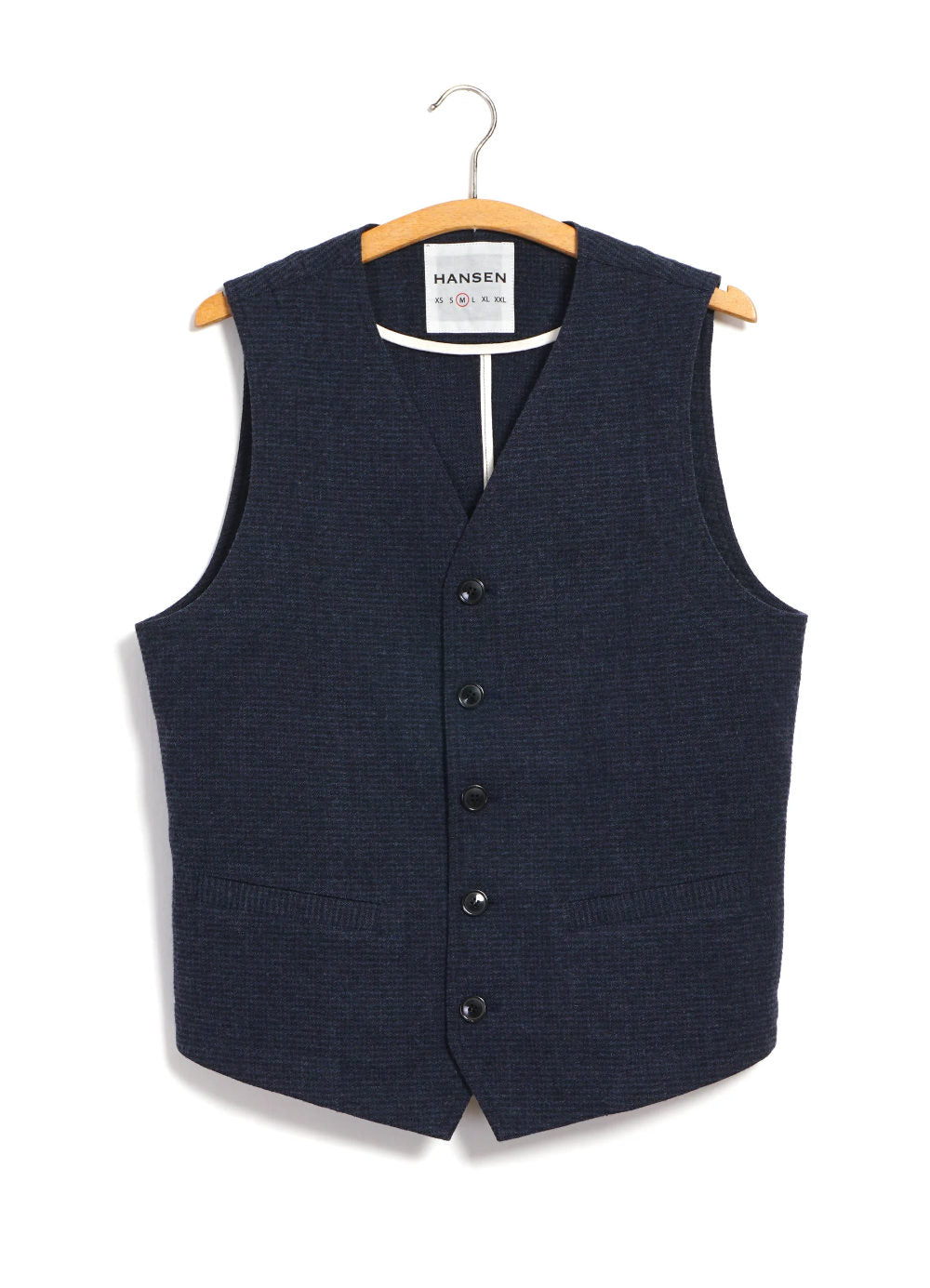 hansen knud casual waistcoat broken blue