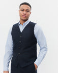 hansen knud casual waistcoat broken blue