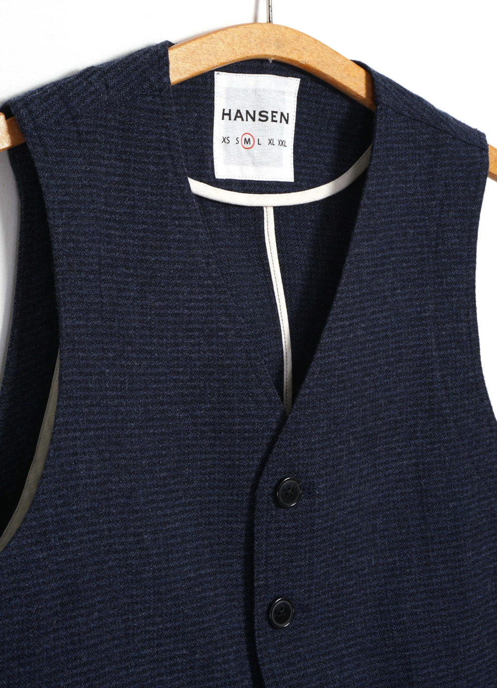 hansen knud casual waistcoat broken blue