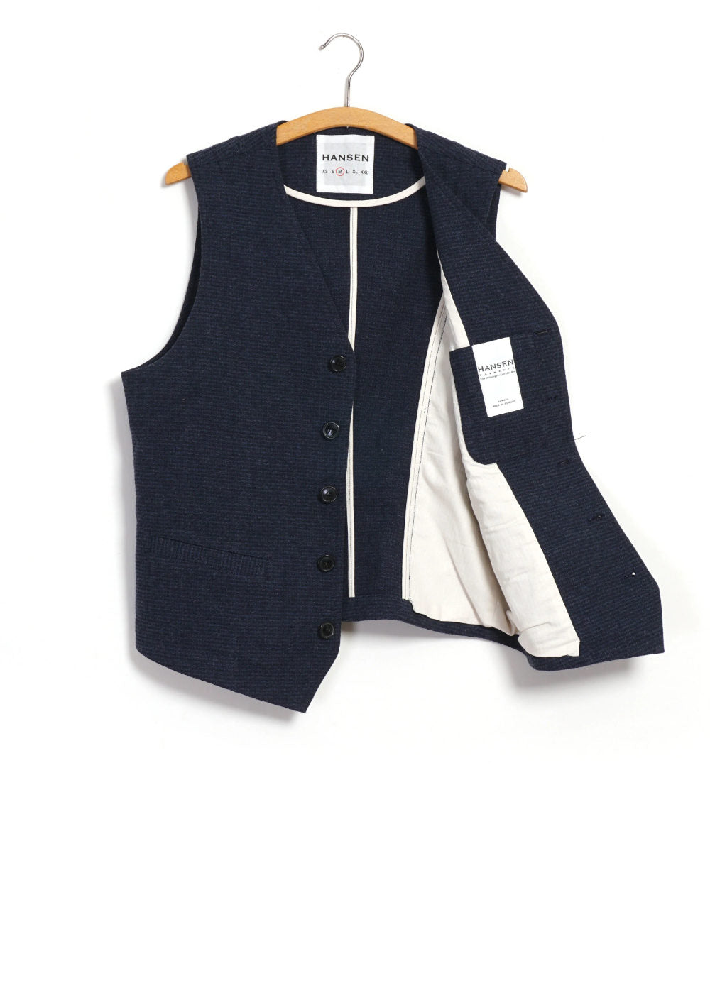 hansen knud casual waistcoat broken blue