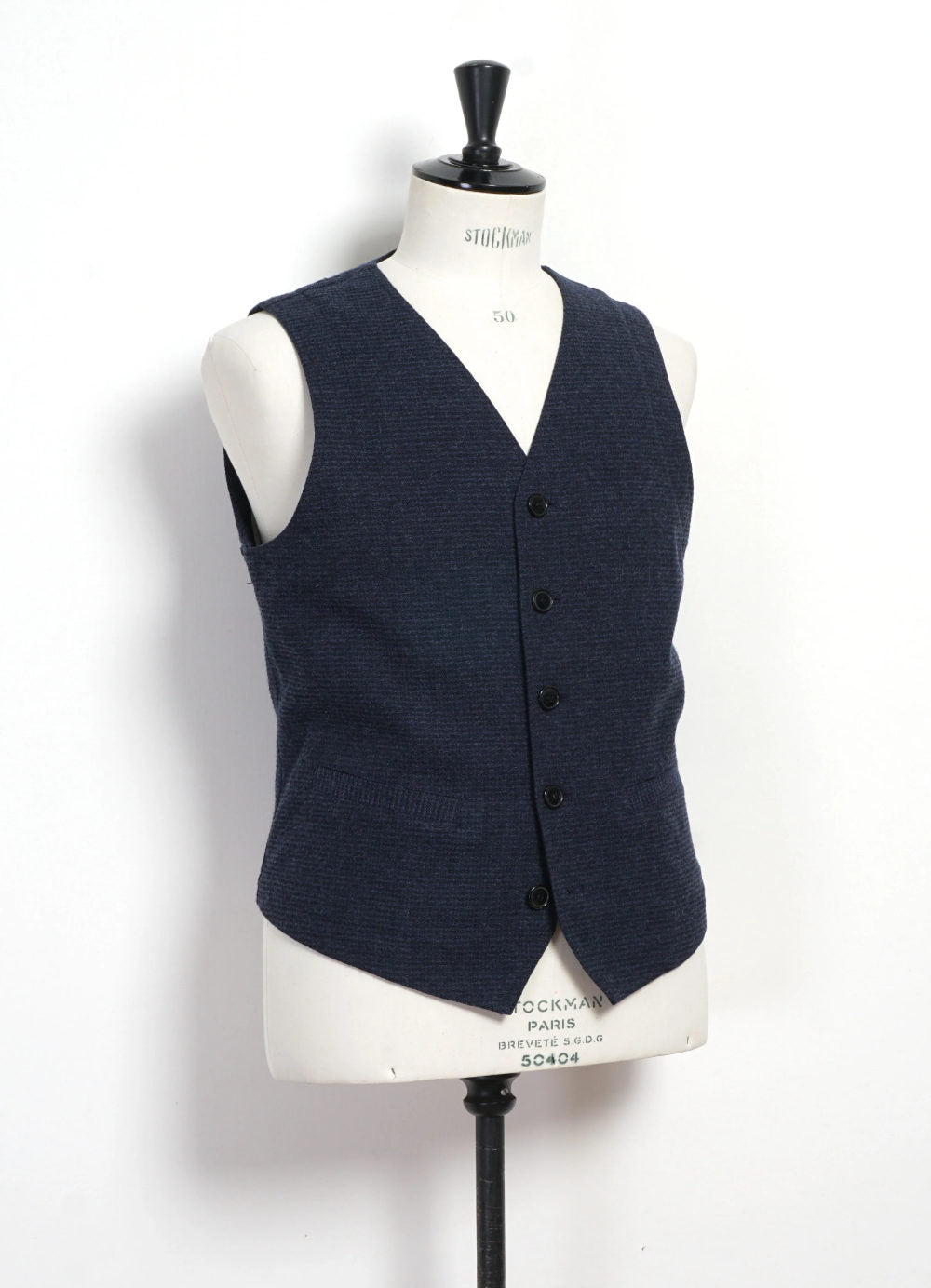 hansen knud casual waistcoat broken blue