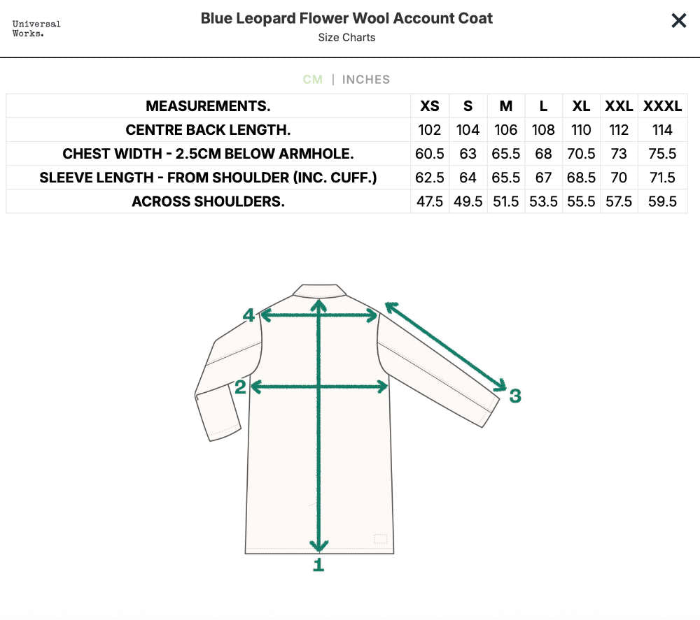 universal works account coat leopard flower wool blue