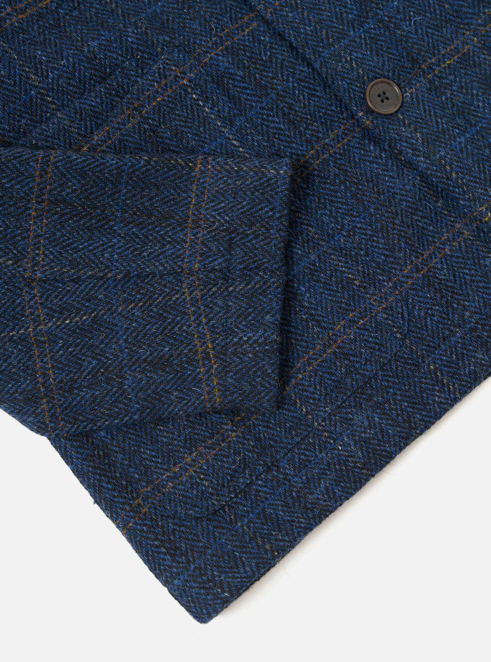 universal works bakers jacket harris tweed plaid navy (LAST SIZE LARGE)