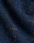 universal works bakers jacket harris tweed plaid navy (LAST SIZE LARGE)