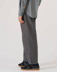 universal works oxford pant charcoal houndstooth wool mix