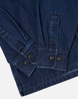 universal works fatigue shirt indigo work denim