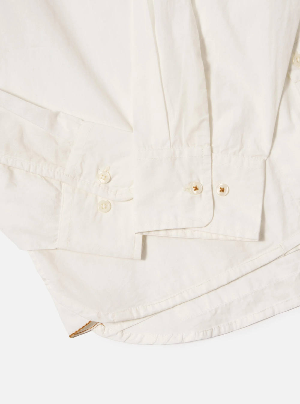 universal works patched lazy day shirt poplin white