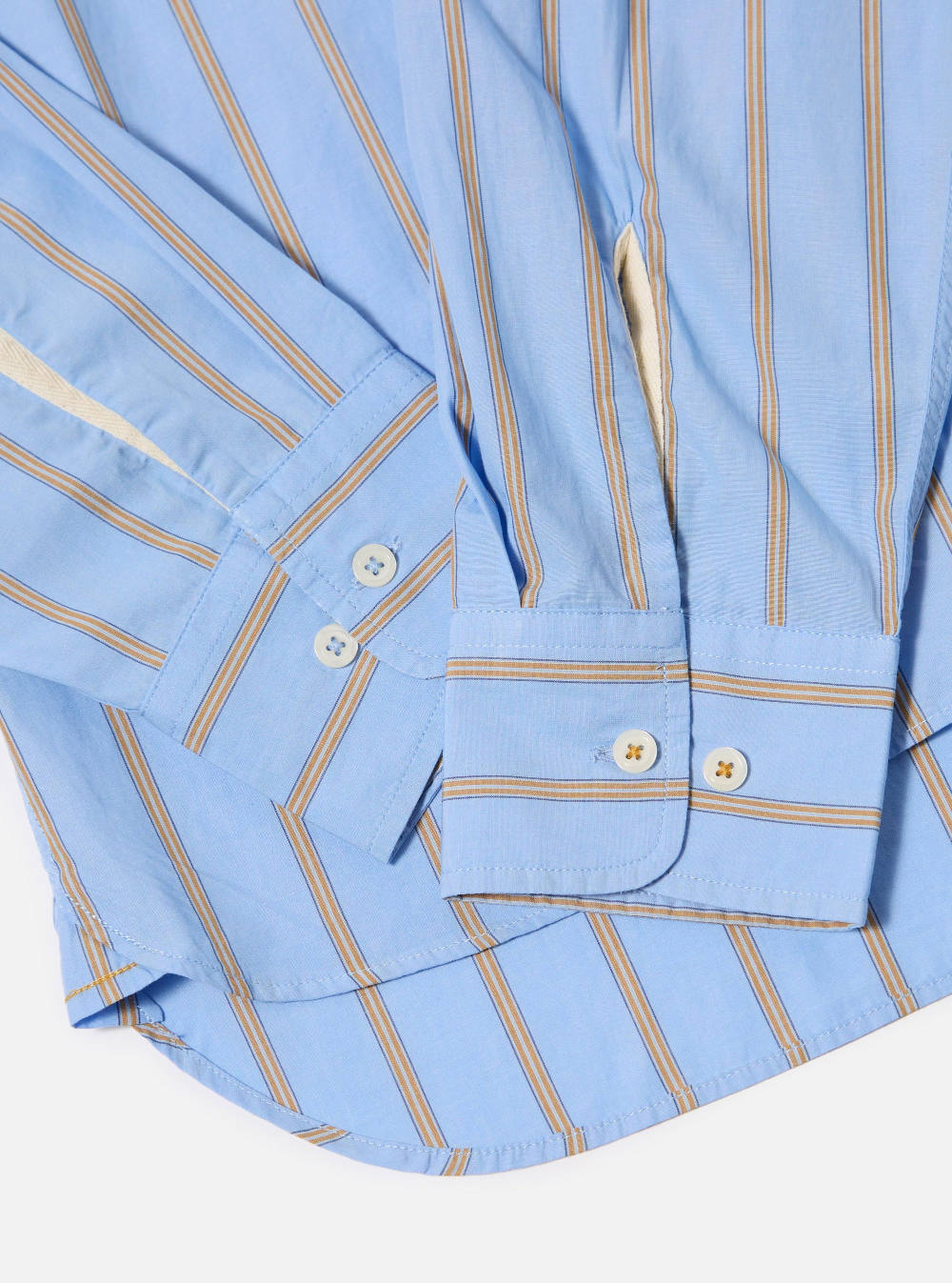 universal works lazy day shirt blue pop stripe four