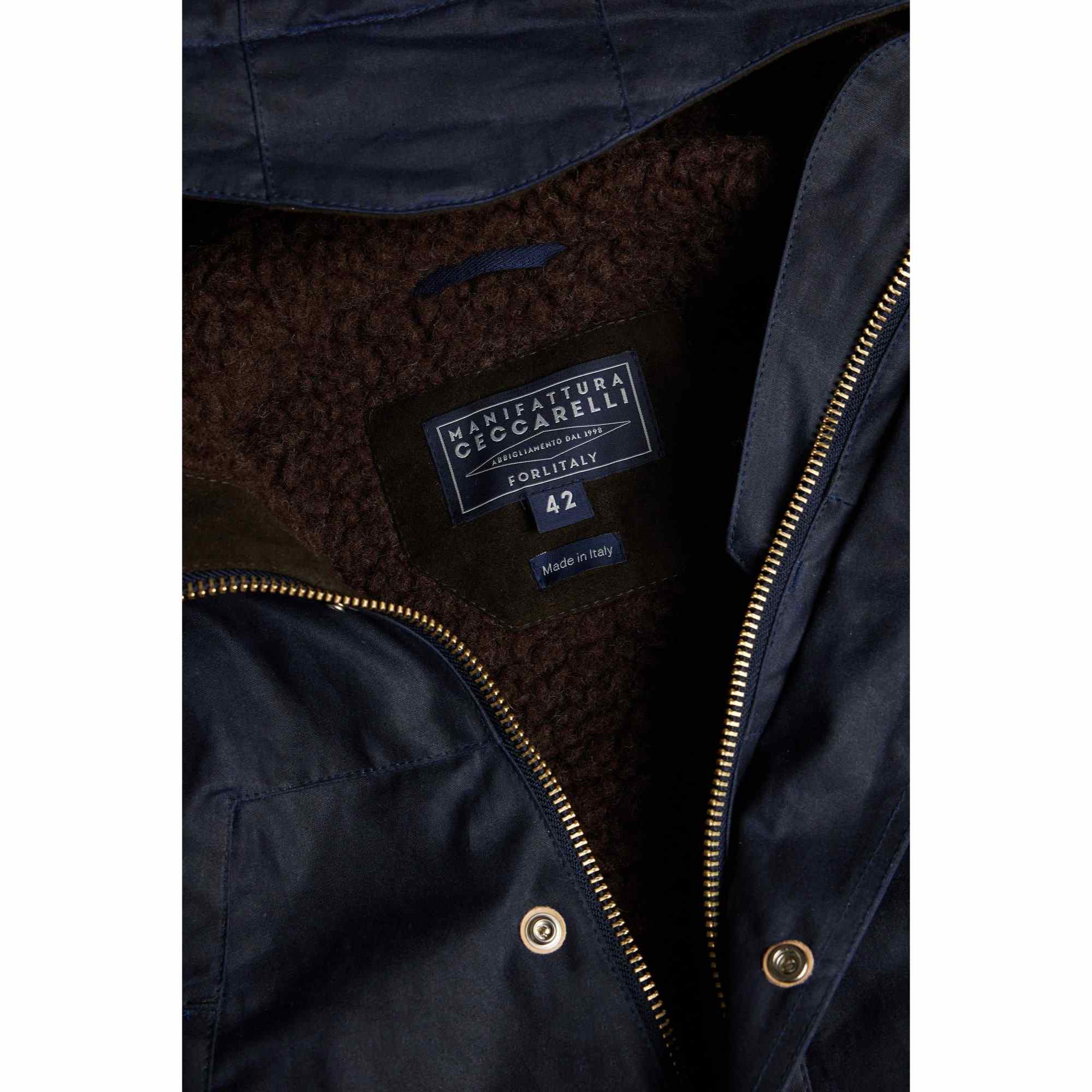 manifattura ceccarelli long mountain jacket 7013 wx navy