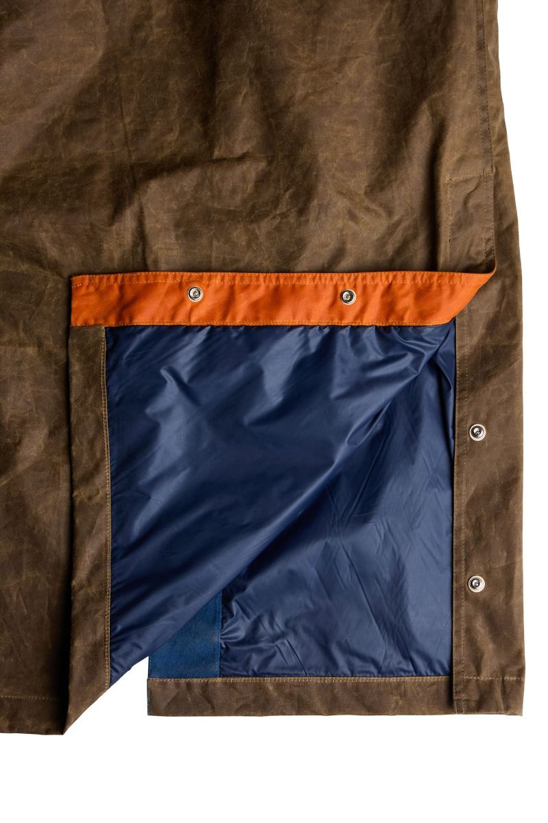 manifattura ceccarelli native long jacket 7099 wx mid blue dark tan orange sugarkane