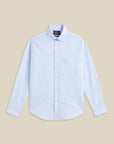 portuguese flannel atlantico long sleeve shirt light blue seersucker