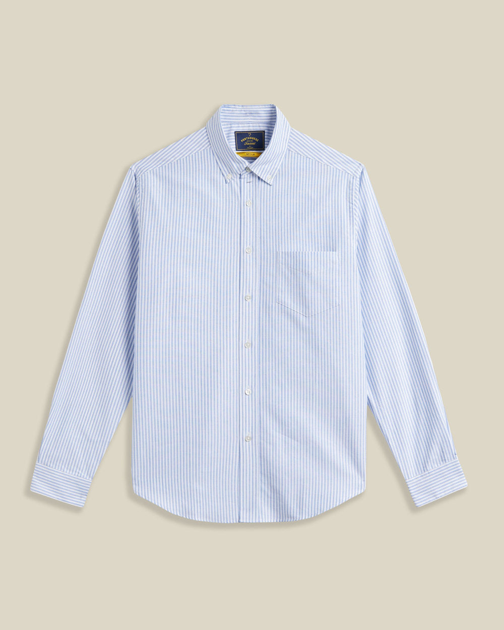 portuguese flannel belavista stripe shirt light blue