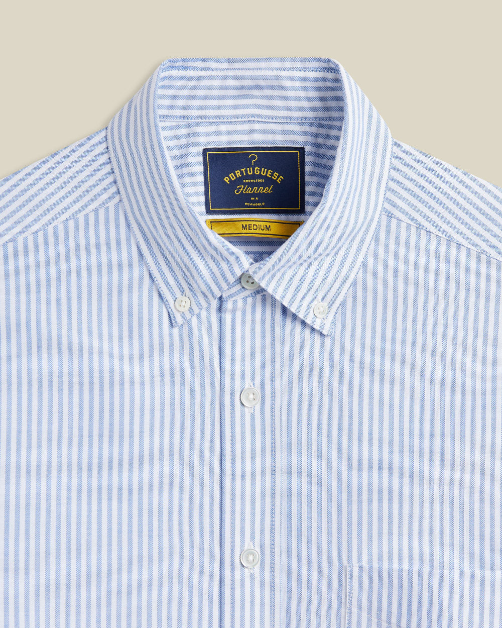 portuguese flannel belavista stripe shirt light blue