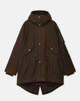 baracuta waxed parka deep moss
