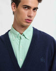 baracuta shetland cardigan navy
