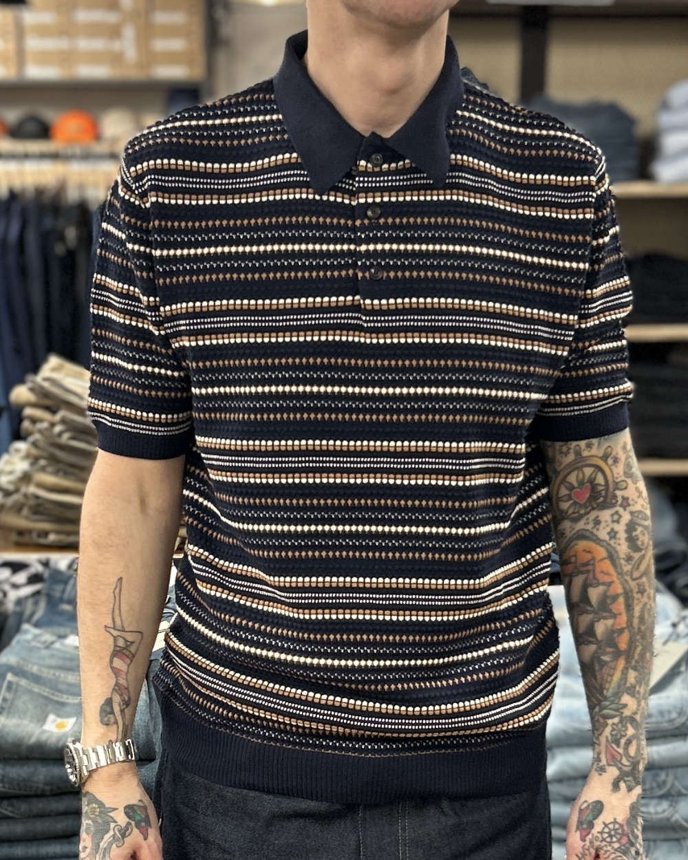 casa isaac folk 1 polo shirt blue