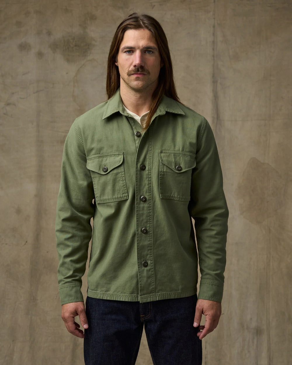 filson field jac shirt washed fatigue green