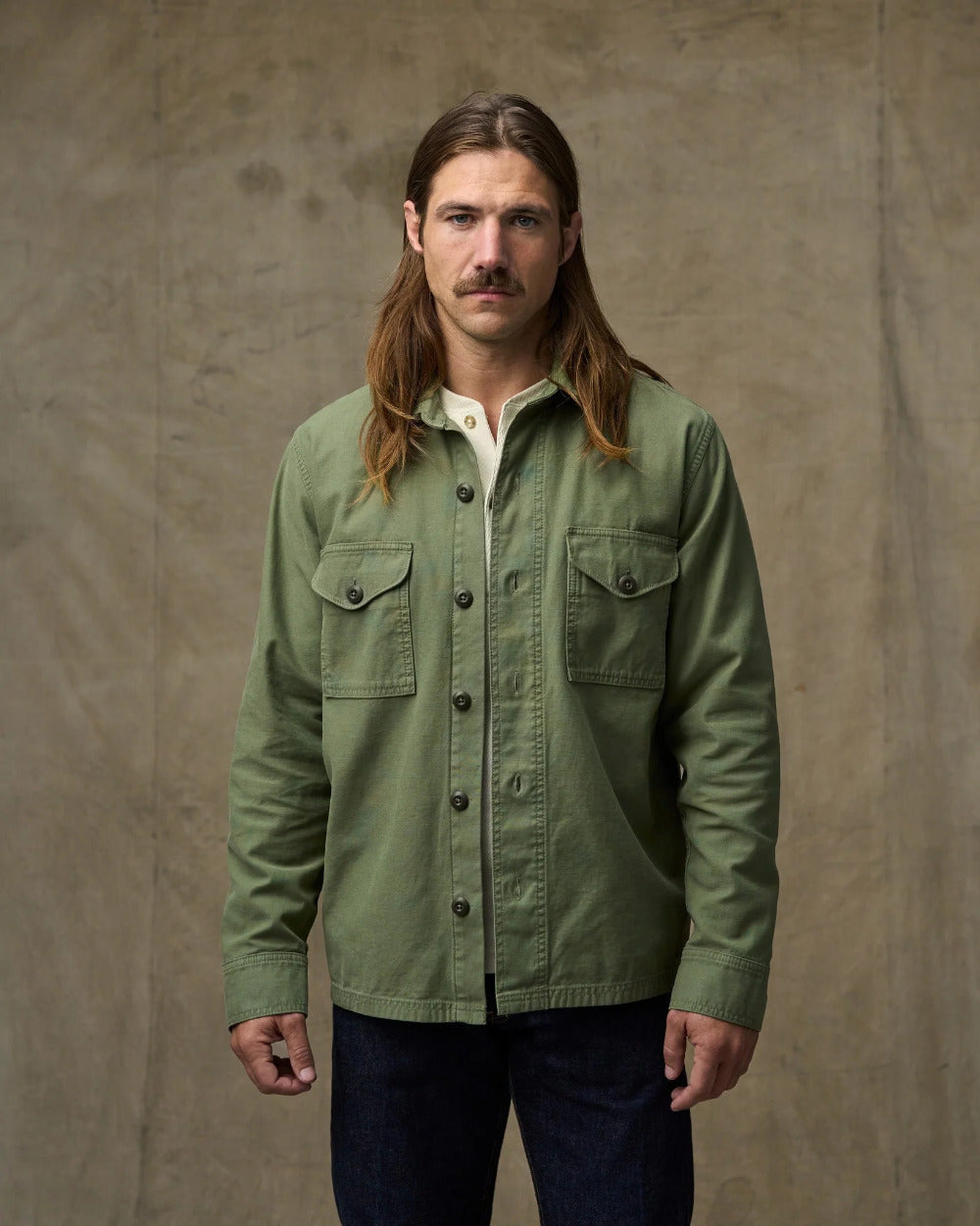 filson field jac shirt washed fatigue green
