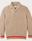 filson bristol shawl neck sweater oatmeal heather