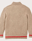 filson bristol shawl neck sweater oatmeal heather