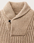 filson bristol shawl neck sweater oatmeal heather