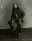 filson bristol cardigan sweater forest green heather