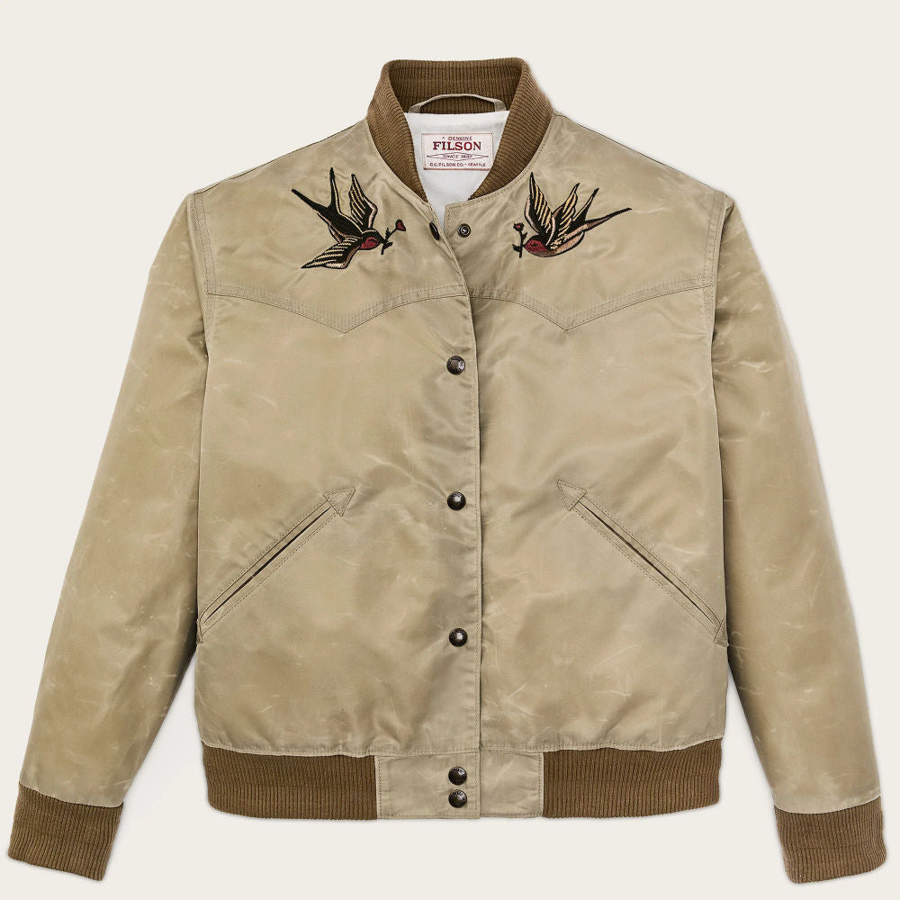 filson womens western satin jacket silver sage (LAST SIZE MEDIUM)