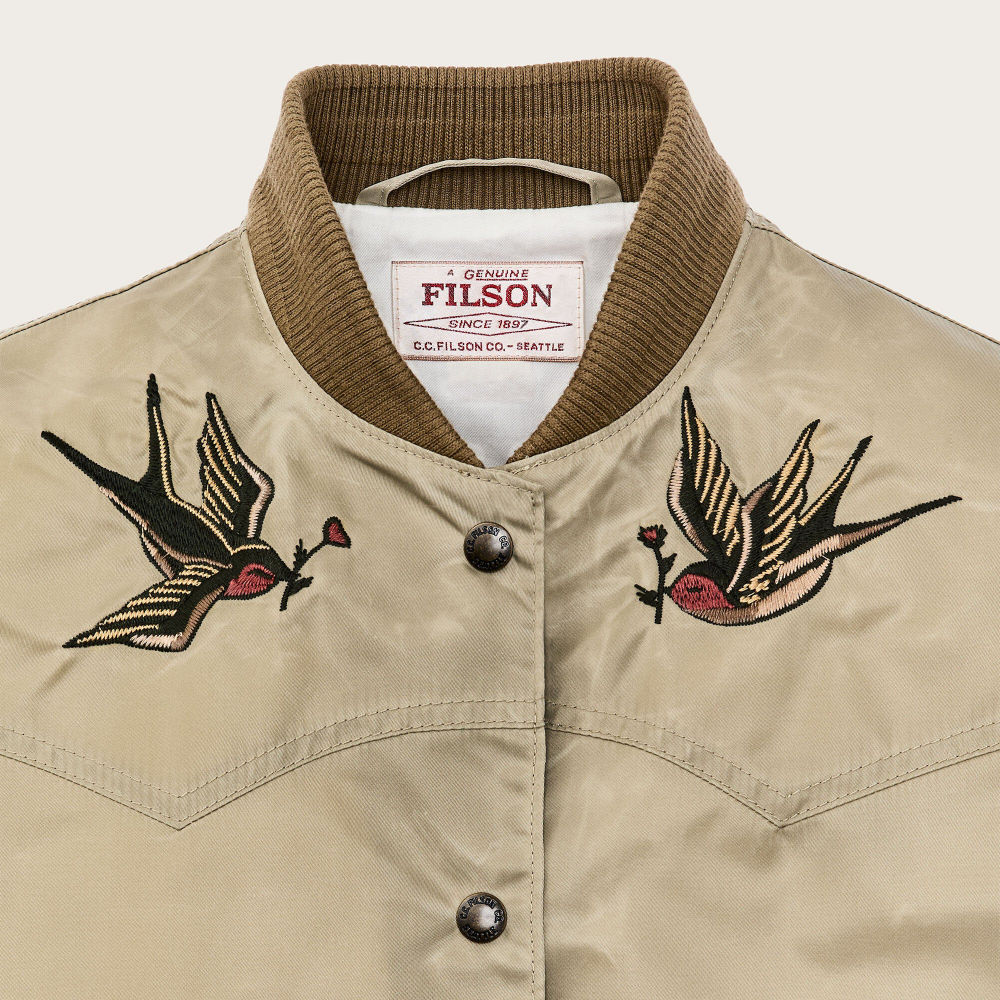 filson womens western satin jacket silver sage (LAST SIZE MEDIUM)