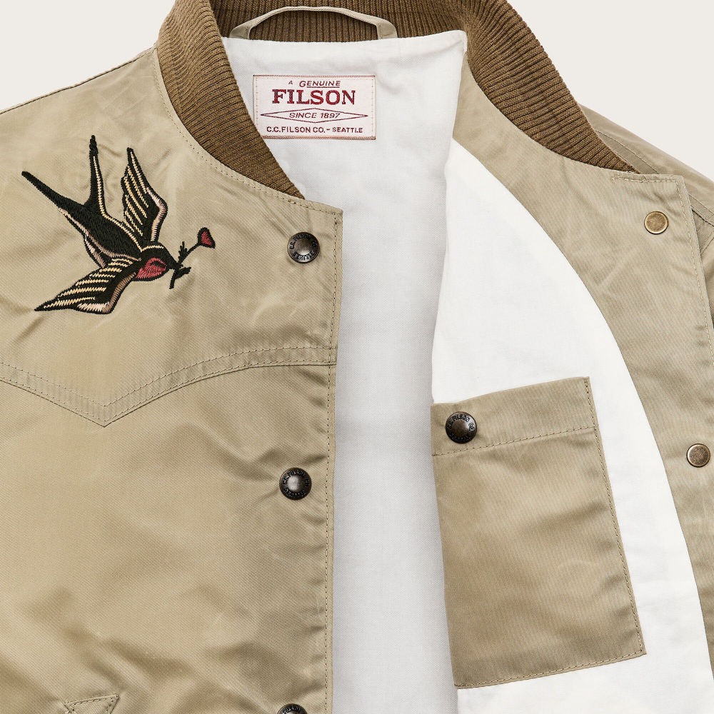 filson womens western satin jacket silver sage (LAST SIZE MEDIUM)