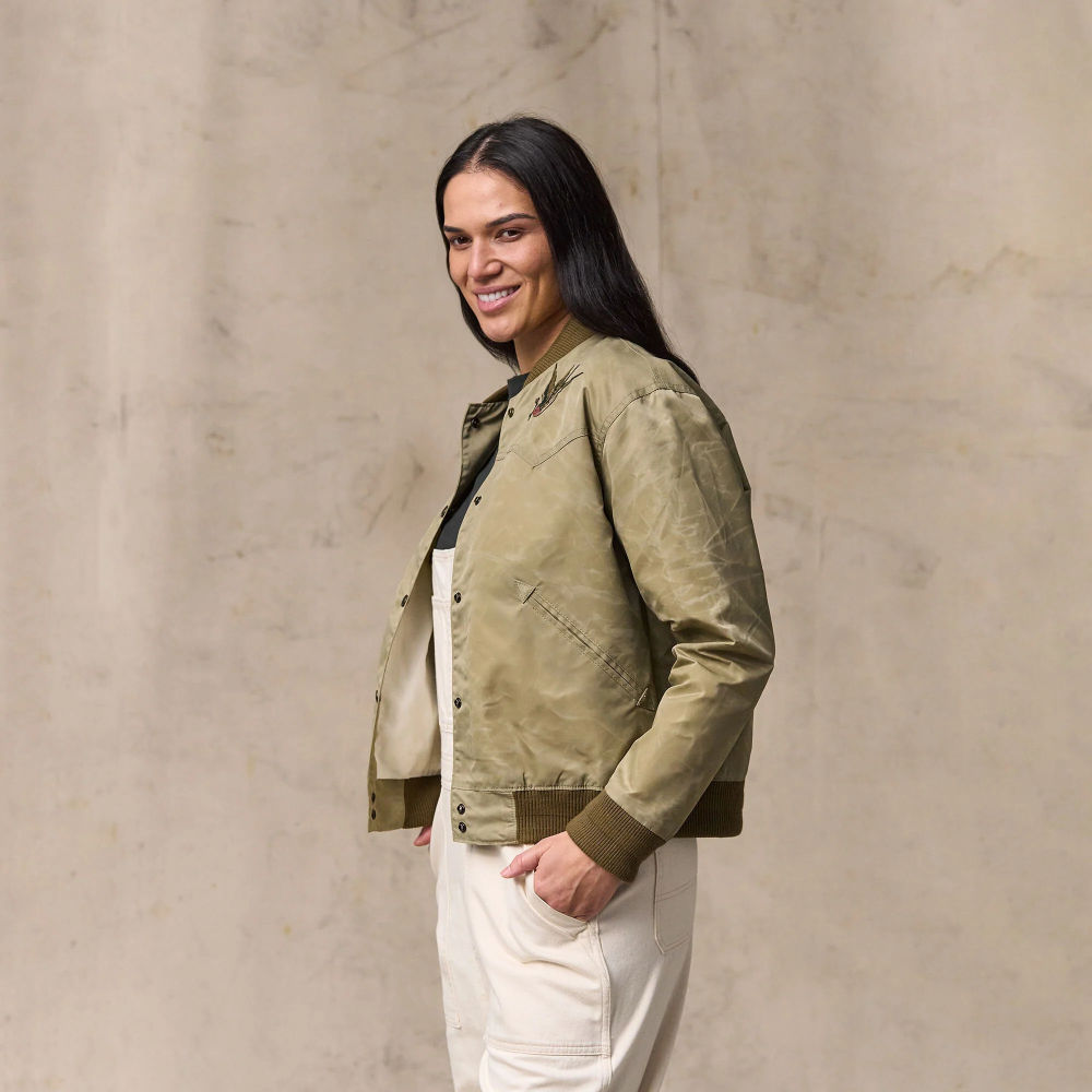 filson womens western satin jacket silver sage (LAST SIZE MEDIUM)