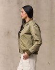 filson womens western satin jacket silver sage (LAST SIZE MEDIUM)
