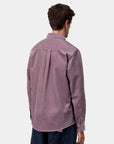 carhartt wip long sleeve madison cord shirt phlox phlox