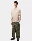 carhartt wip script embroidery sweatshirt fleur de sel white