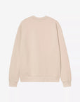 carhartt wip script embroidery sweatshirt fleur de sel white