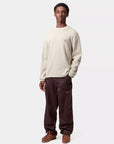 carhartt wip long sleeve vista waffle t-shirt fleur de sel garment dyed