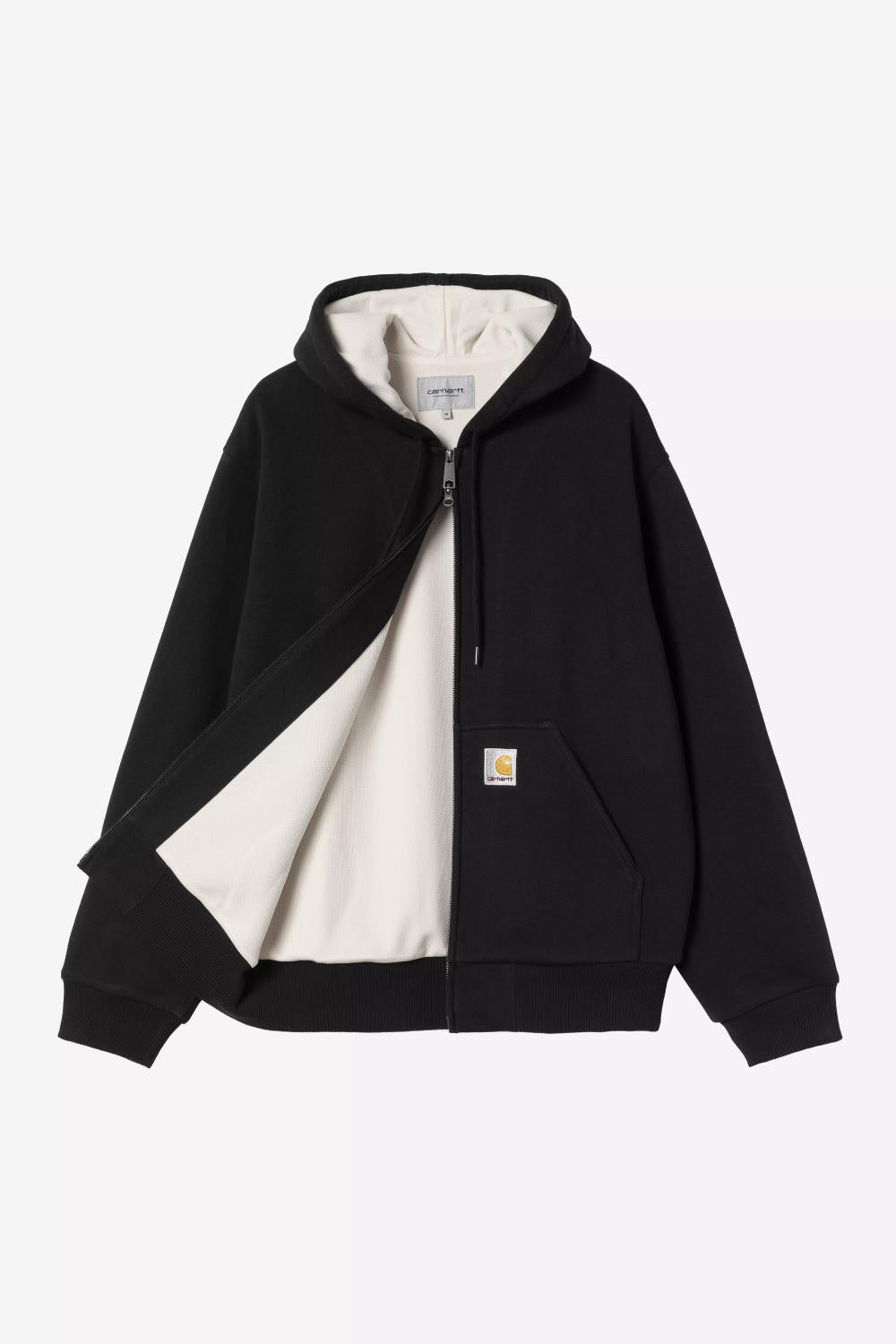 carhartt wip active sweat jacket black stone washed
