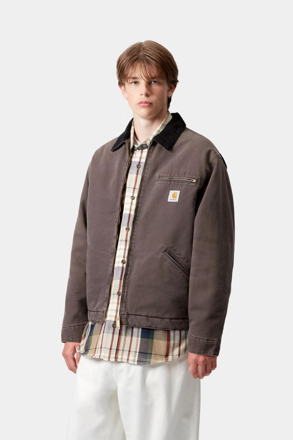 carhartt wip og detroit jacket tobacco black stone canvas