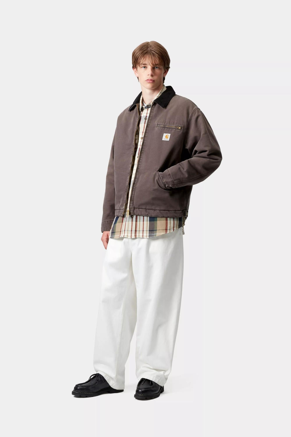 carhartt wip og detroit jacket tobacco black stone canvas
