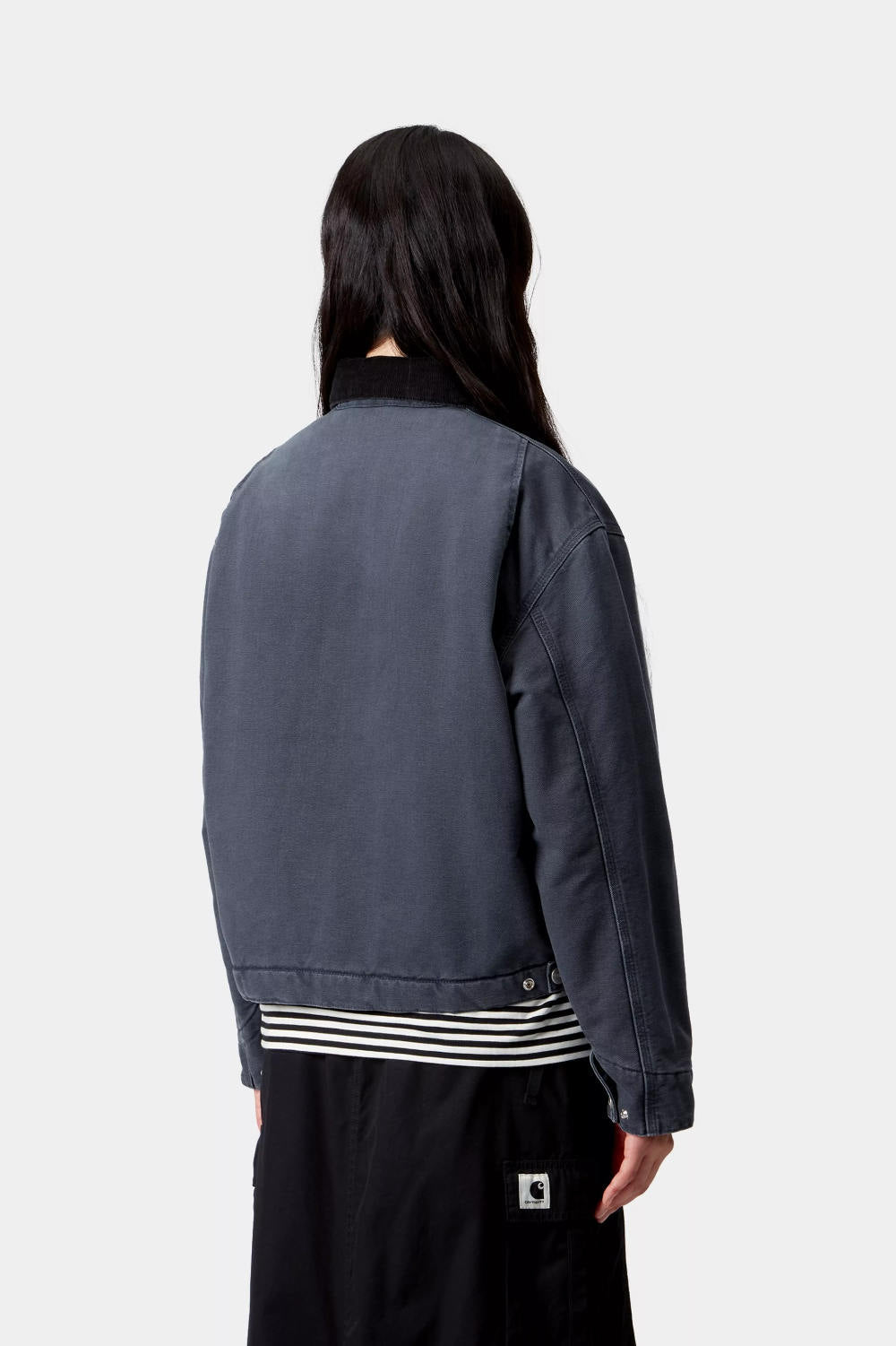 carhartt wip women og detroit jacket (winter) dark navy black stone canvas