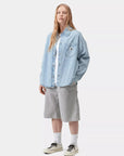 carhartt wip women alta shirt jacket blue stone bleached