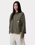 carhartt wip women kelly shirt jacket leaf rinsed