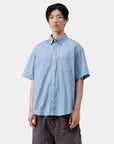 carhartt wip short sleeve keene shirt keene stripe curaçao