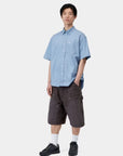 carhartt wip short sleeve keene shirt keene stripe curaçao