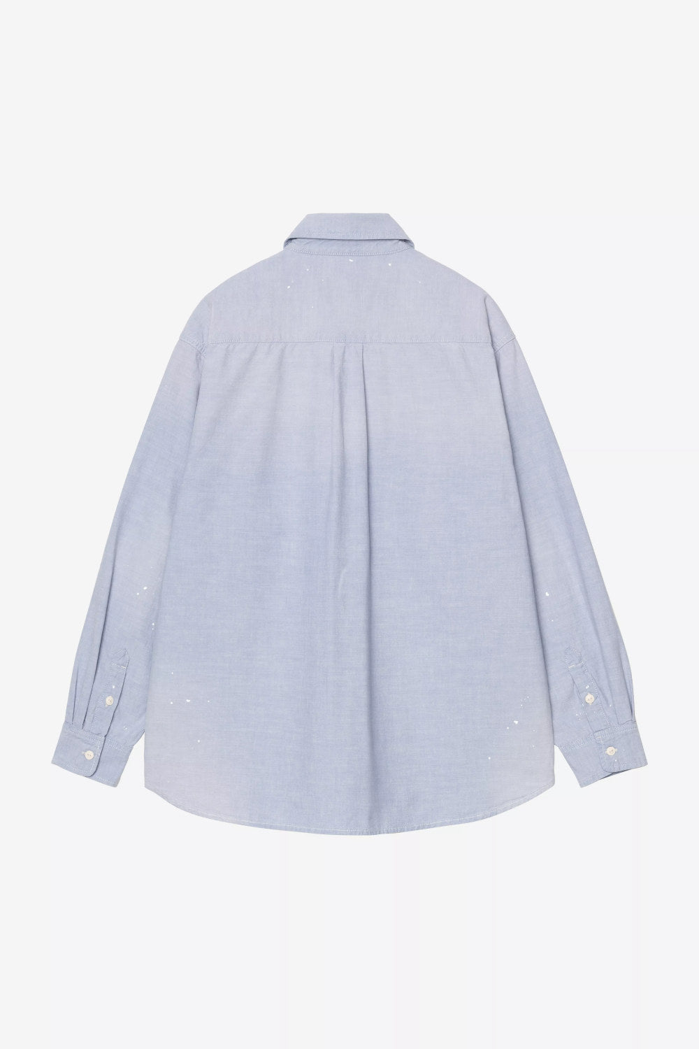 carhartt wip long sleeve painter shirt blue worn used splatter